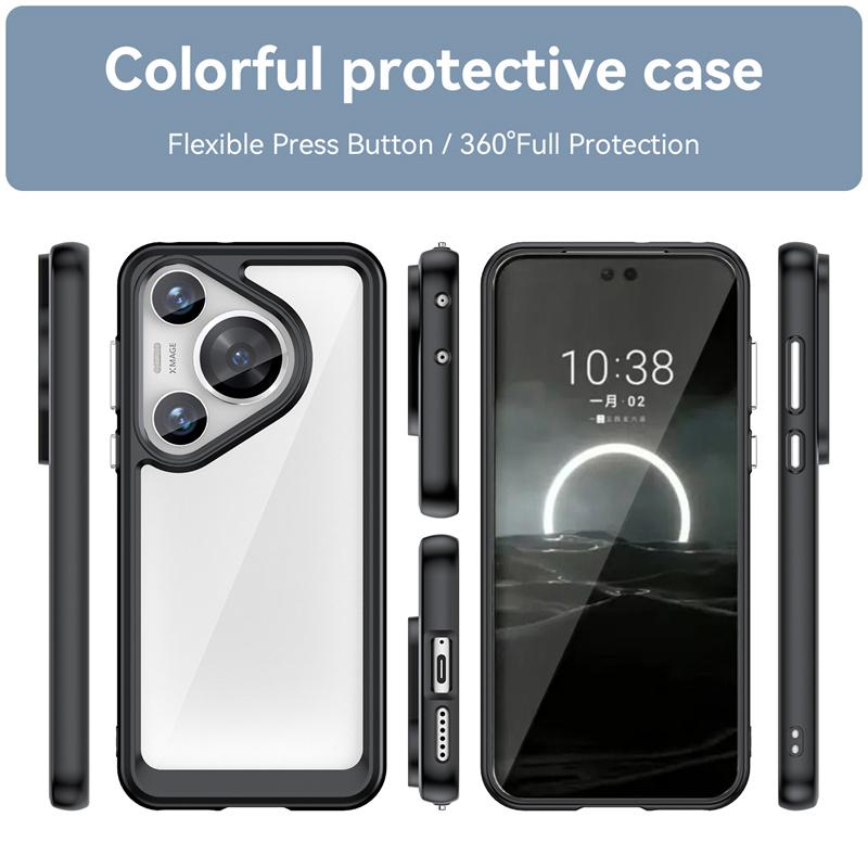 Transparent Colorful TPU Case for Huawei Pura 70 Pro P70 Ultra Protective Cover Clear Shockproof Full Protection Cover