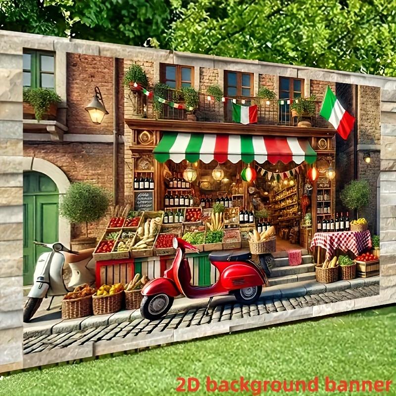 Retro European Town Decoration Tapestry Cafe Atmosphere Background European Countryside Style Props 100X70CM