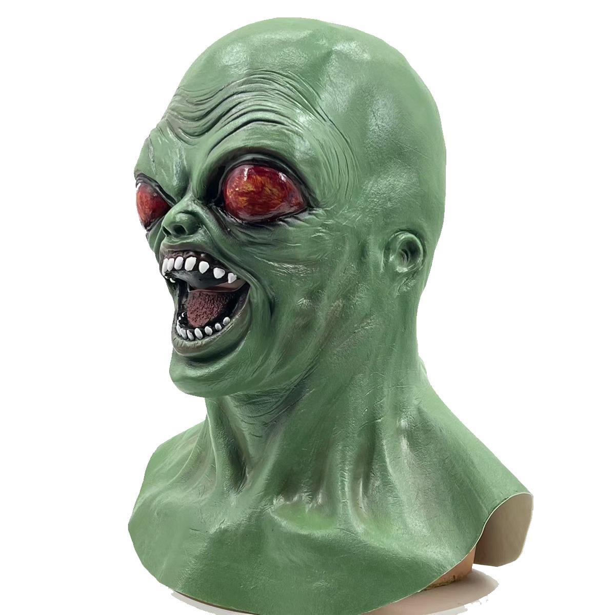 

Red-eyed vampire latex mask One size fits all adults зелёный