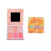 Wasserdichte Lidschatten-Palette mit sechs Highlighter-Rouge und Lidschatten, multifunktional, Konturierungstablett, perlmatt, Glitzer-Lidschatten, dauerhafte Einstellung für Damen