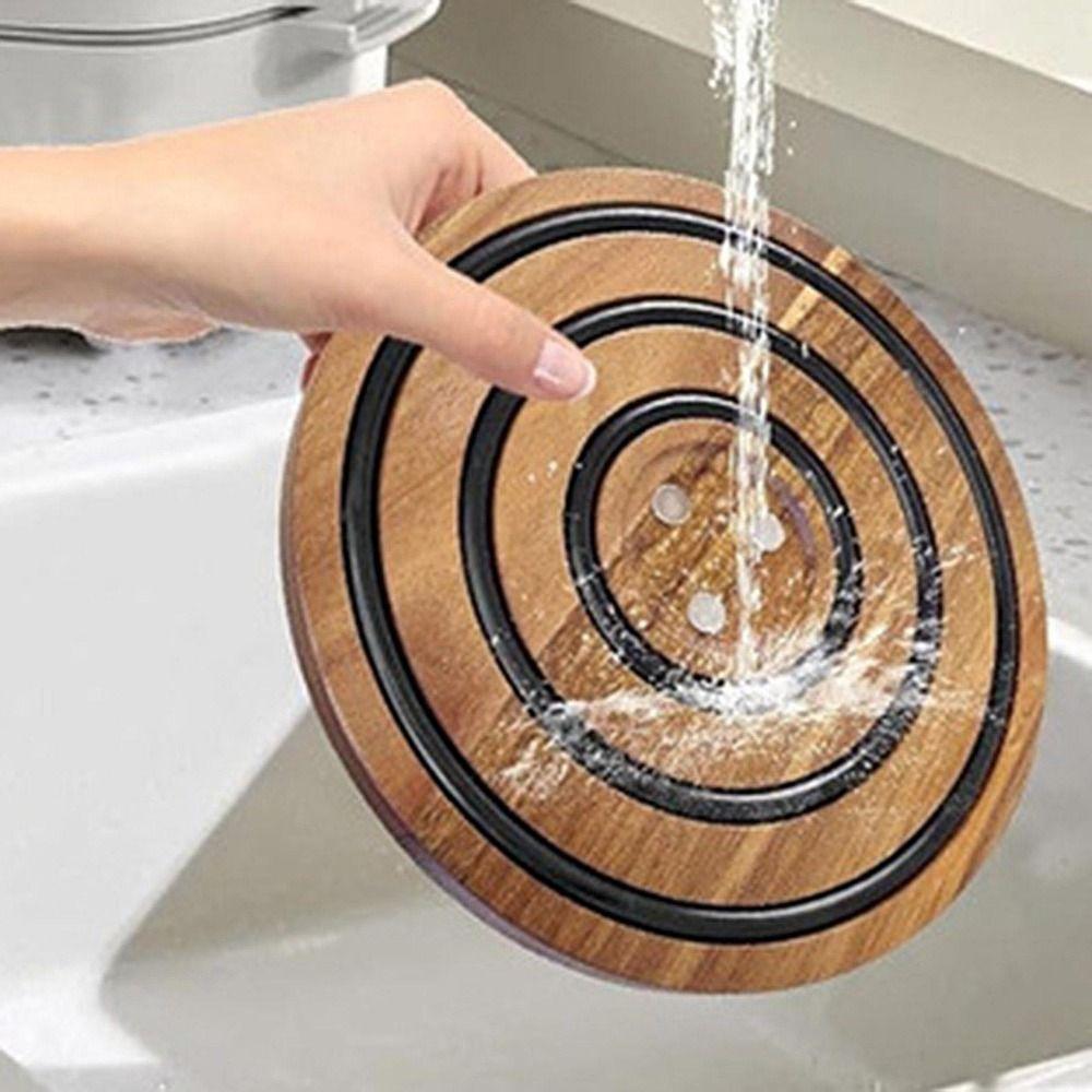 Easy To Clean Wooden Magnetic Pot Mats Non Slip Restaurant Pot Mats  Kitchen Essential