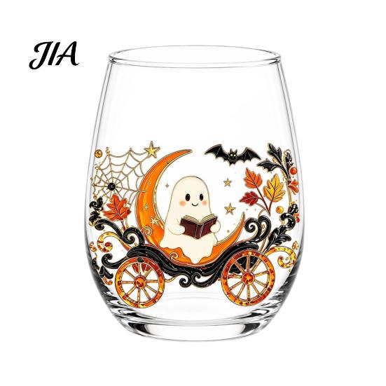 Durable Thick Base Glass Cups Stemless Wine Glasses with Marine Animal Pattern, 420ml Capacity, High Borosilicate Decorative Aesthetic Water Tumblers