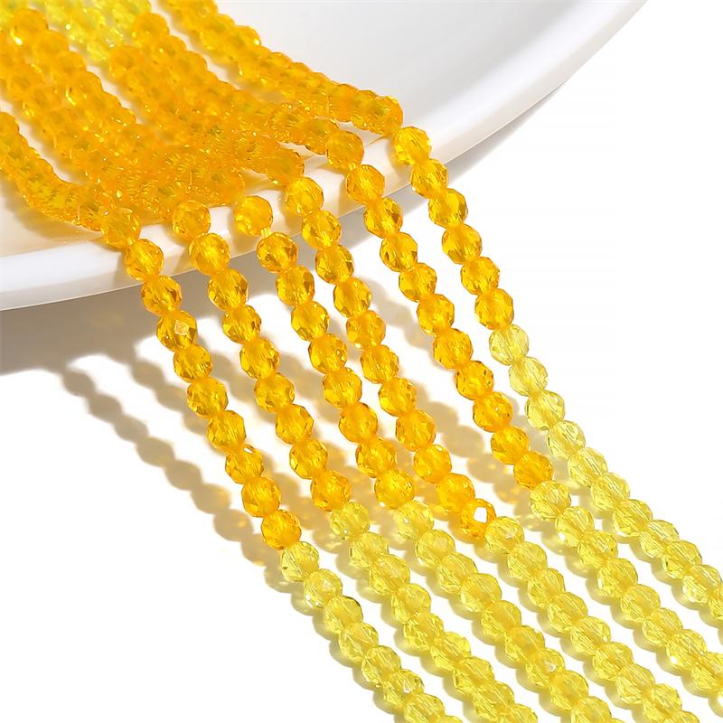 

125/195 шт. хрустальные стеклянные бусины, градиентные многоцветные свободные бусины-разделители для DIY ожерелья, браслета, изготовления ювелирных изделий 3mm 125pcs жёлтый