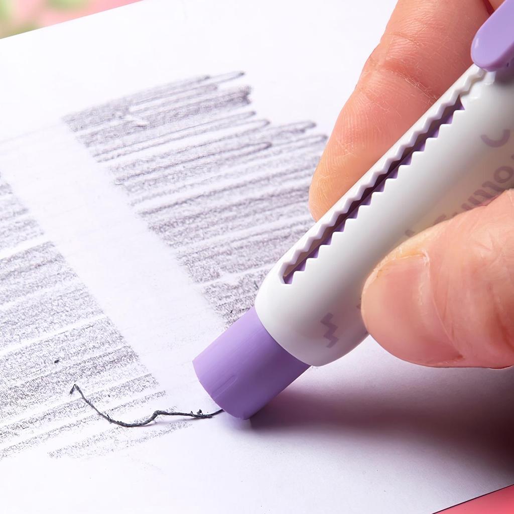 1pcs Round Rolling Eraser Refill Set Soft Color Refillable Less Dust Cleaning Correcting Tools Office School