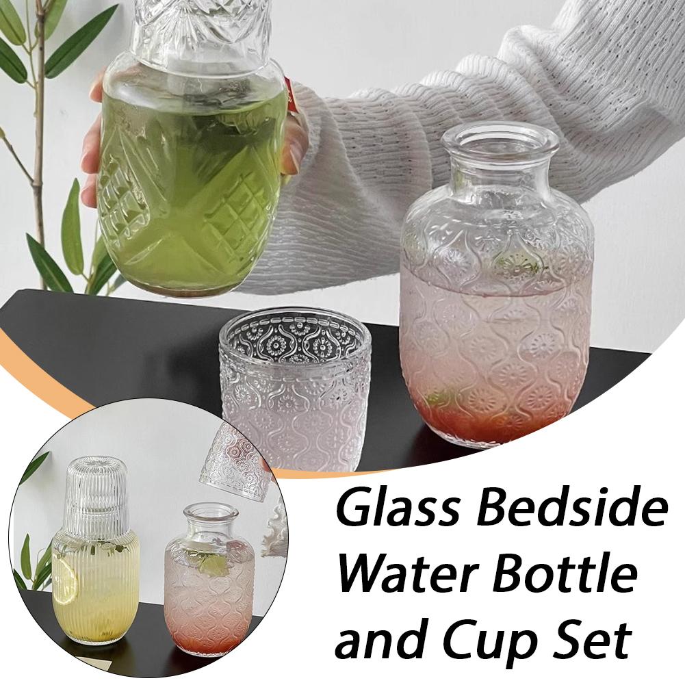 2-in-1 Clear Glass Pitcher & Cup,540ml Capacity, Premium Glass, Perfect For Home & Office Use, Easy To Clean N3J1