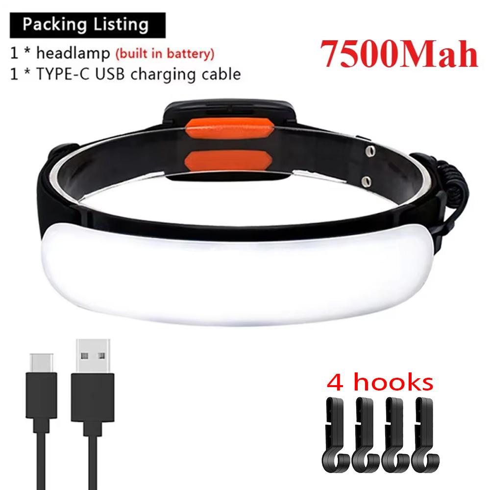 7800mah/5000mah USB Rechargeable Headlights LED Running Lights Outdoor Large Floodlight Repairing Lanternes Warning Lamp 3 Modes