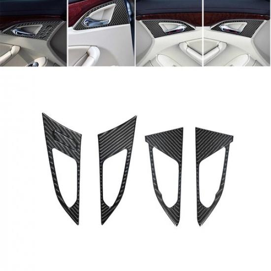 Carbon Fiber Interior Door Handle Cover Trim For 08-13 Cadillac CTS Sedan/Wagon