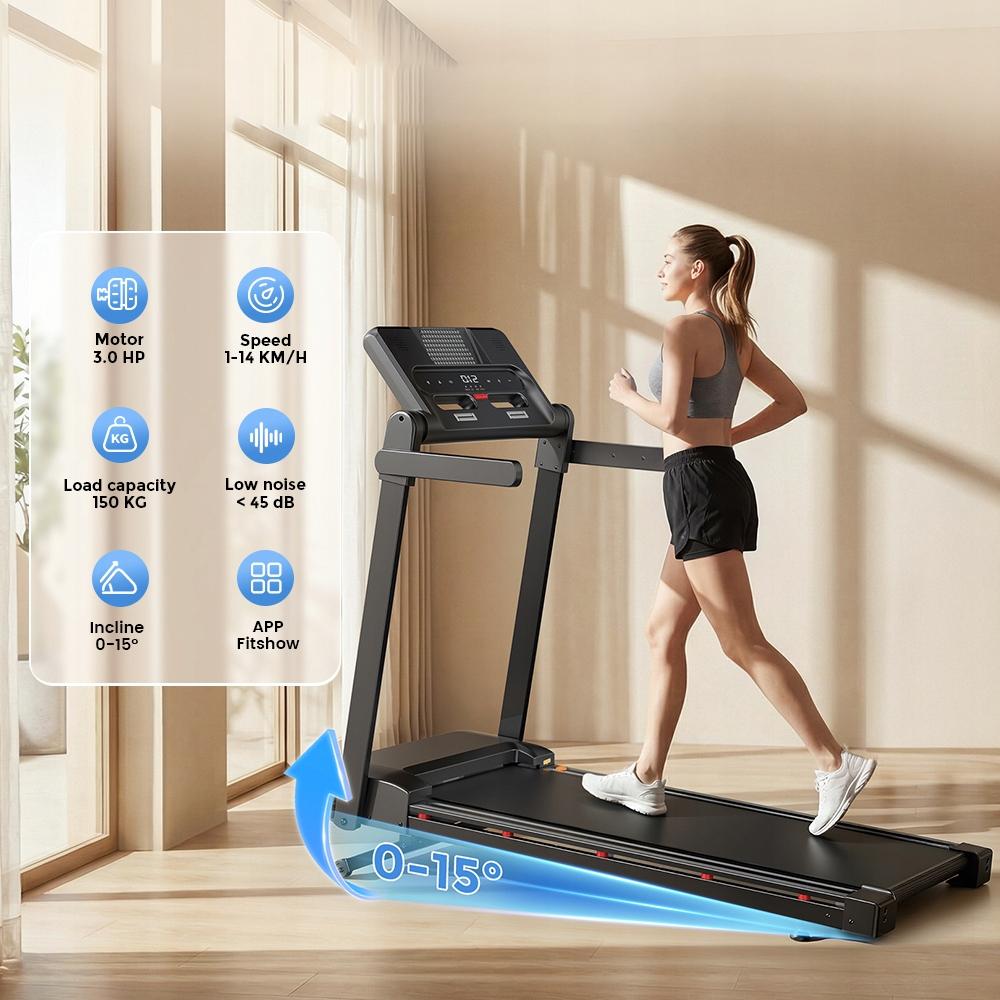 FT54 REBIEŻNIA ELEKTRYCZNA DOMOWA SKŁADANAGULACJA NACHYLENIA 15% z app do 150KG