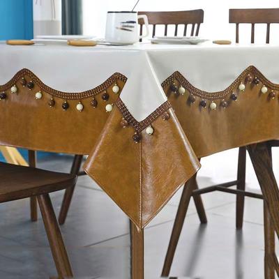 Pu Leather Waterproof Table Clothes For Dining Table Party Table Cover Oil -Proof Tablecloth Rectangular Anti -Stain Kitchen Decor