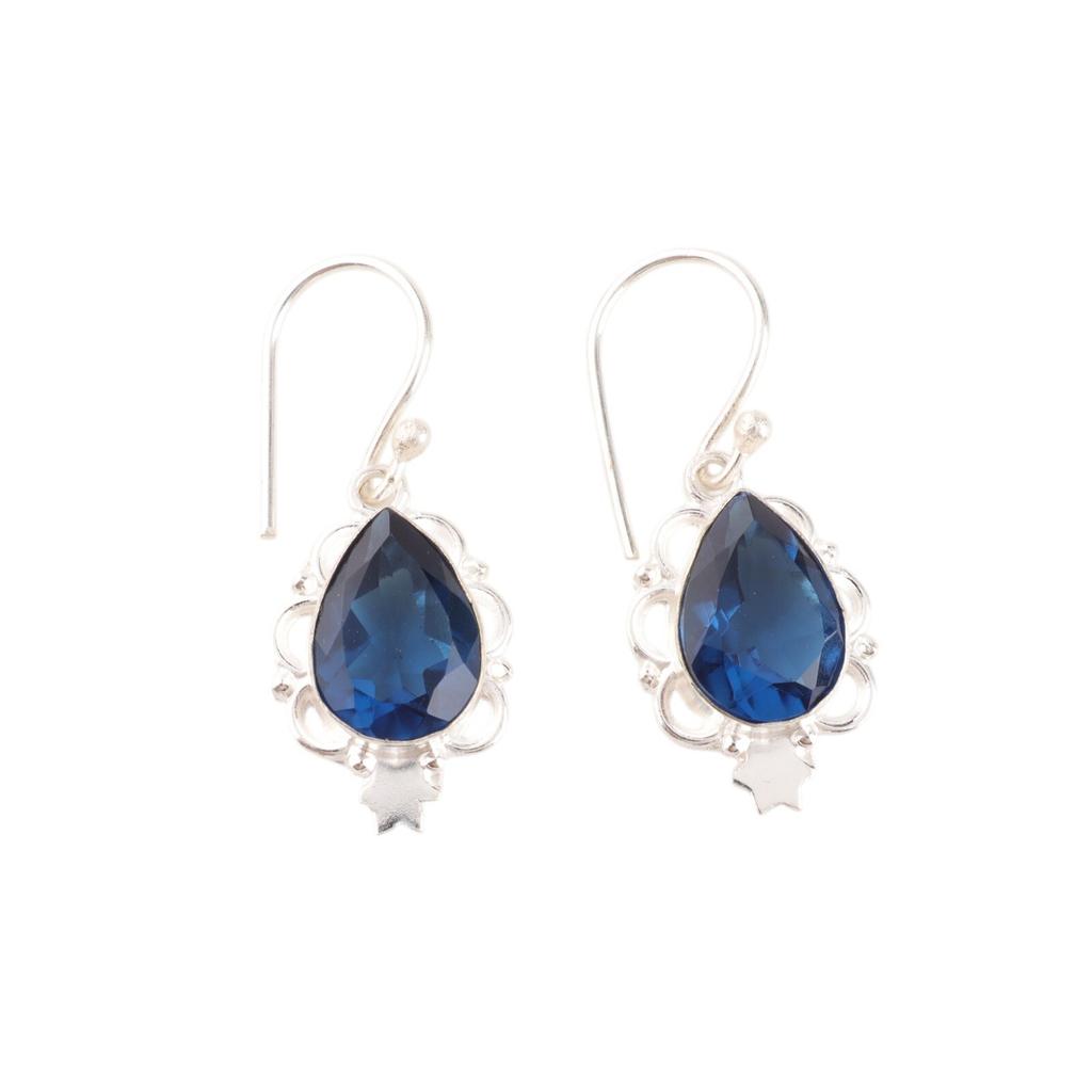 London Blue Topaz Gemstone 925 Sterling Silver Earrings Jewelry Gift For Her EE-163-10