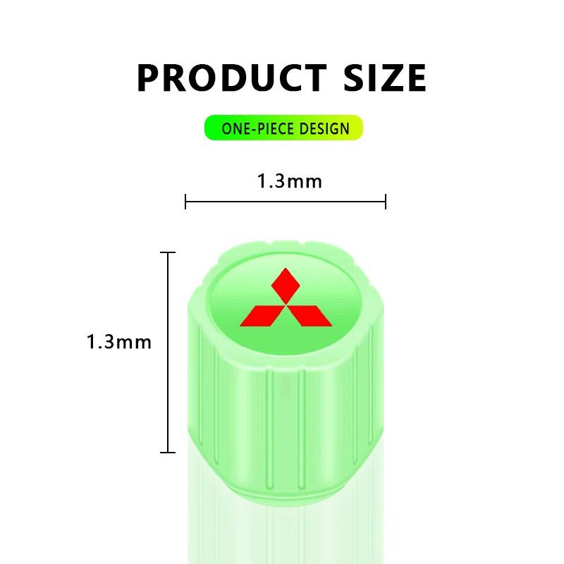 Luminous Car Tire Valve Caps Fluorescent Motorcycle Wheel Tyre For Mitsubishi ASX Lancer L200 Pajero Sport Attrage Mirage Eclipse