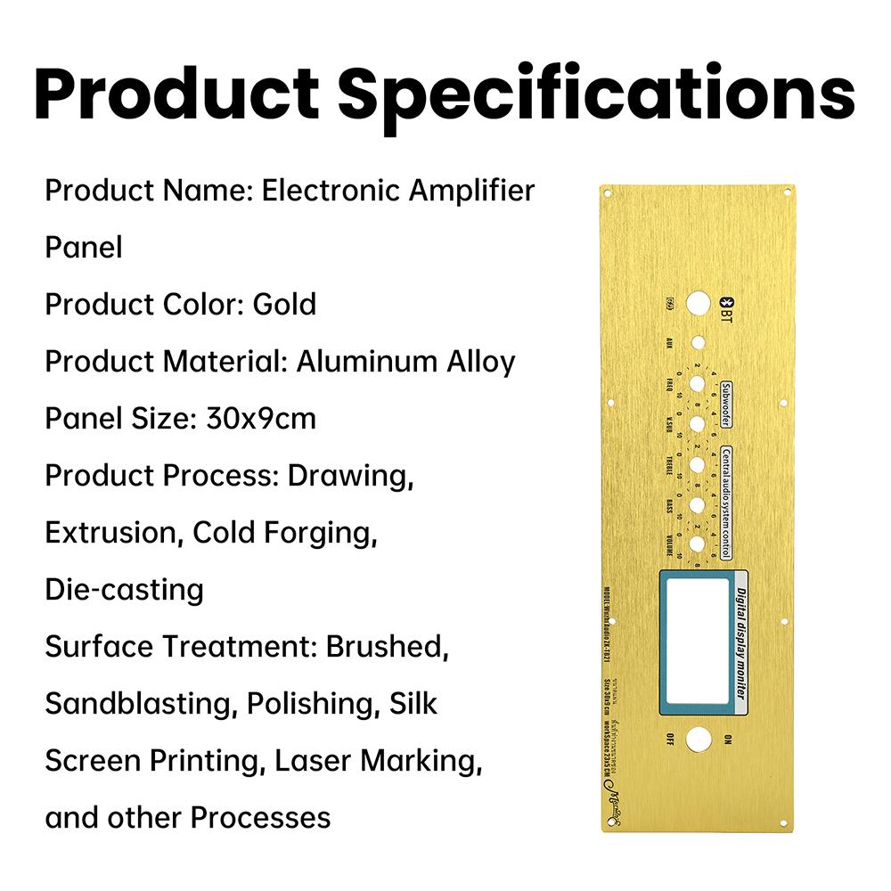 TB21 Amplifier Panel Kit Multifunction Control Module Volume Control Digital Display Aluminum Alloy DIY Amplifier Panel