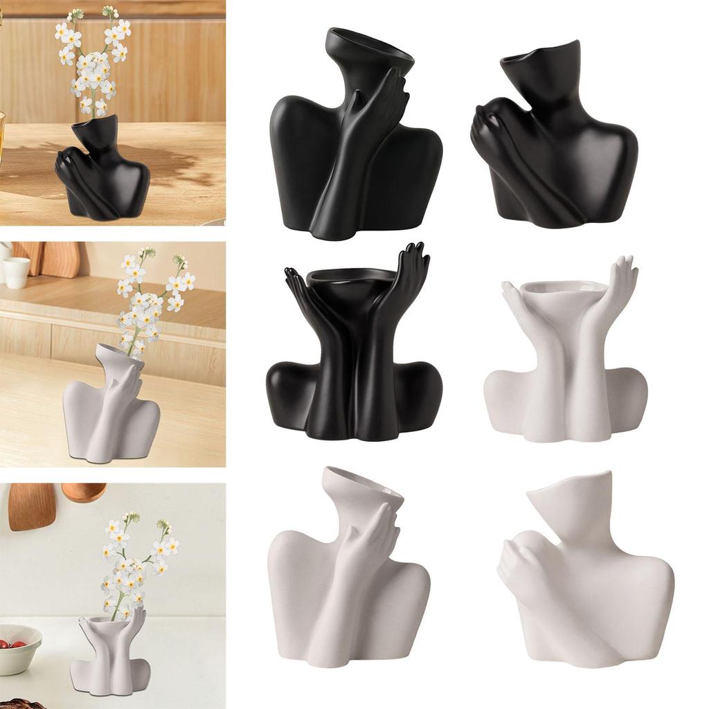 Ceramic Flower Vase Decorative Stand Accs Tabletop Planter for Dried Flower Arrangement Housewarming Desktop Bedroom Birthday