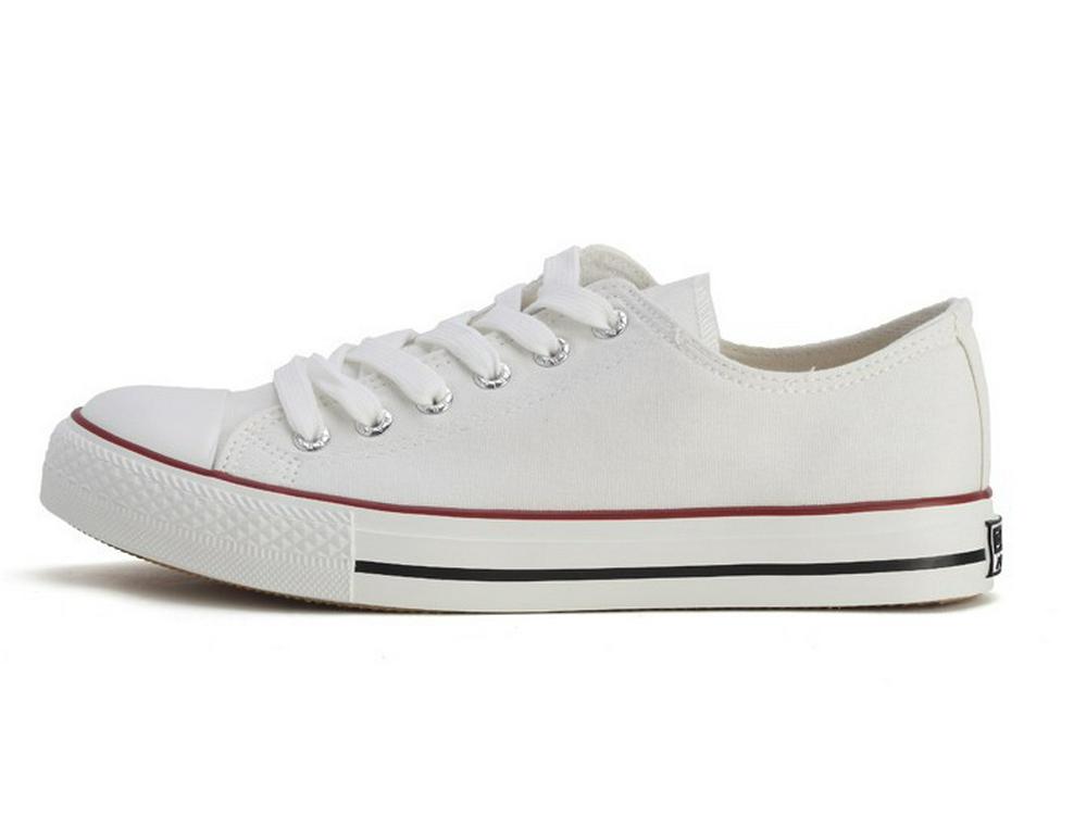 HuiLi Unisex Black & White Low-Top Canvas Sneakers for Sports & Casual Wear