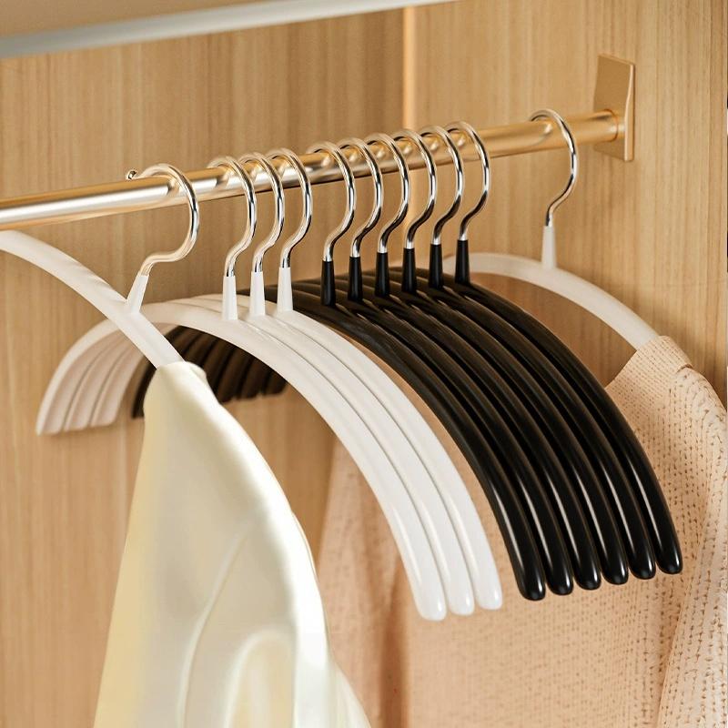 10 Anti Slip and Traceless Hangers, Thickened Semi-circular Metal Hangers, Saving Space Without Occupying Space