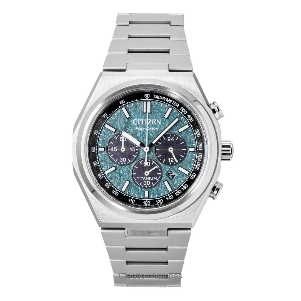 Citizen Men's Green Zenshin Super Titanium Chronograph Dial Eco-Drive Ca4610-85X 100M Watch