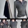 Women's Seamless Fishbone Pattern Sweater - 100% Pure Wool, Autumn/Winter Knit Base Layer