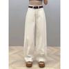 Women's Fleece-Lined Wide-Leg Jeans: Cozy Autumn/Winter Style, Scimitar Design, Plus Size, Ideal for Pear Shapes, Floor-Length.