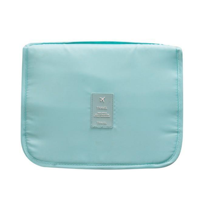 Twill Waterproof Hanging Toiletry Bag - Large Capacity, Portable, Hand-Held Cosmetic Organizer