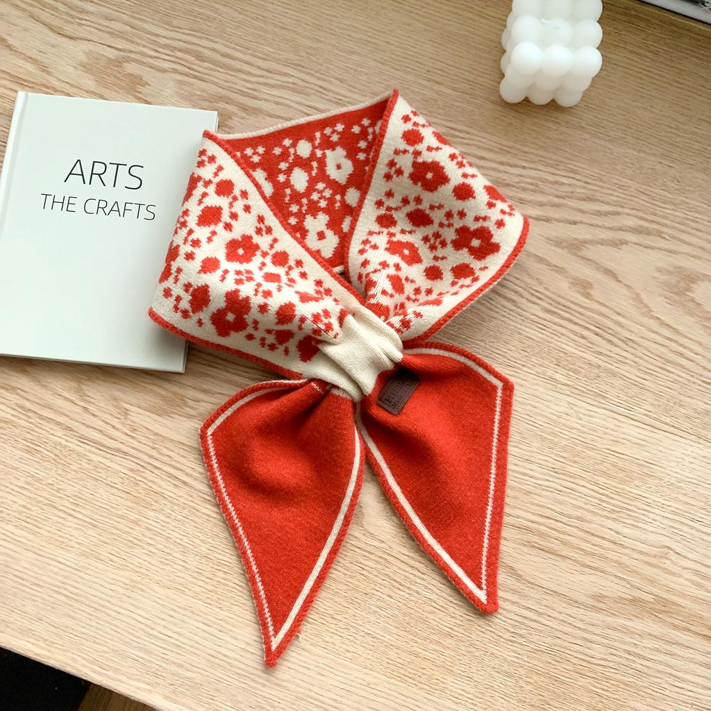 Cachecol de malha Novo design FlowerLuxury Marca Cachecol Feminino Cachecol de inverno Quente Longo Cachecol pequeno Cachecol feminino Lenço de pescoço