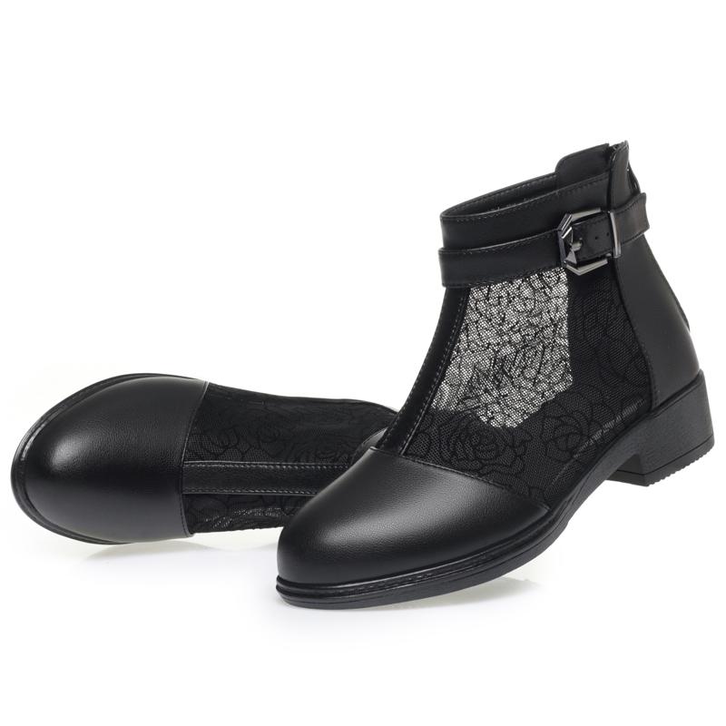 Summer Women's Boots Non-slip Breathable Female Mesh Boots Large Size Fish Mouth Hollow Women Sandals