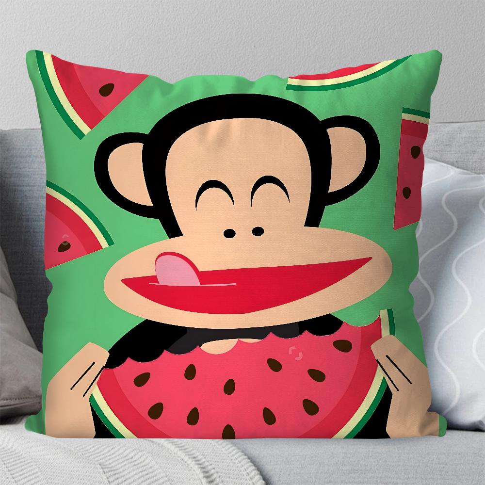 Cartoon P-Paul Frank Monkey Pillow Case Square Pillow Bedroom Sofa Leisure Comfort Cushion Car Living Room Home Decoration 40X40