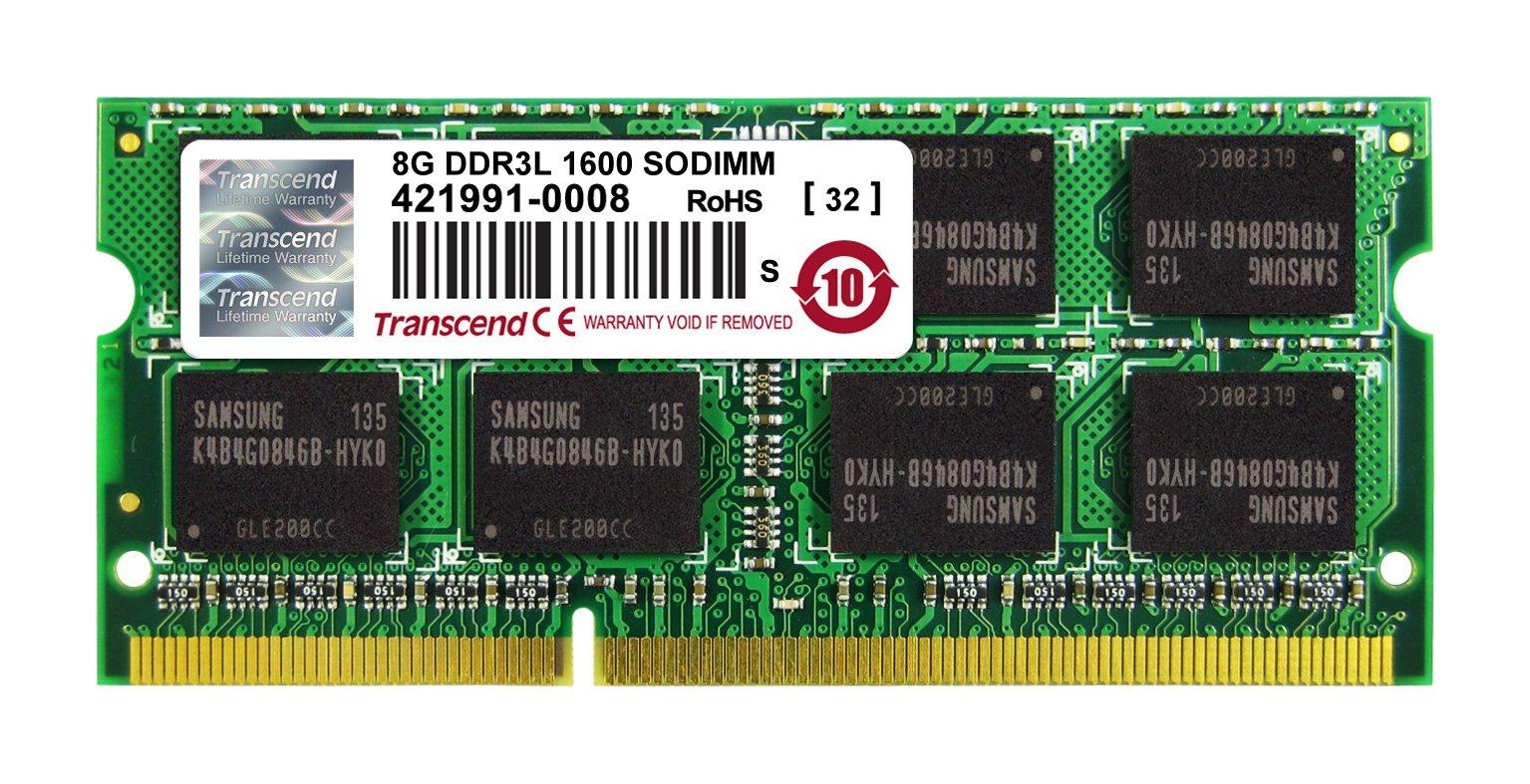 

Transcend Laptop Memory DDR3L 1600 8GB Compatible 204pin TS1GSK64W6H PC3L-12800 1.35V (Low Voltage) - 1.5V SO-DIMM