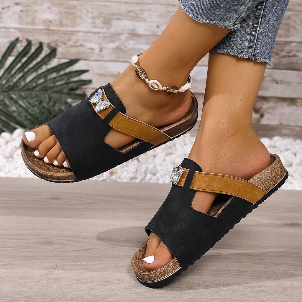 Women'S Retro Thick-Soled Bixson Sandals - Slip-On Open-Toe Beach Slides, Perfect for Vacation Leisure Wear, Holiday Footwear, Open-Toe Shoes.