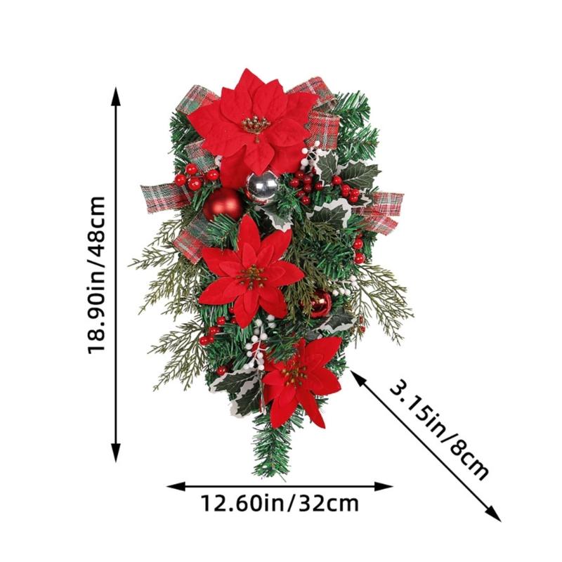 Beautifully Crafted Christmas Inverted Tree Wall Hangers Miniatures Your Home with Comfortable Texture Ornament
