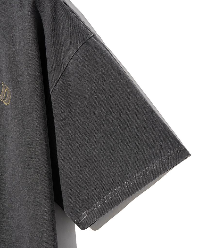 GAKKAI UNIONS Hero World Pigment Short Sleeve T-Shirt Charcoal