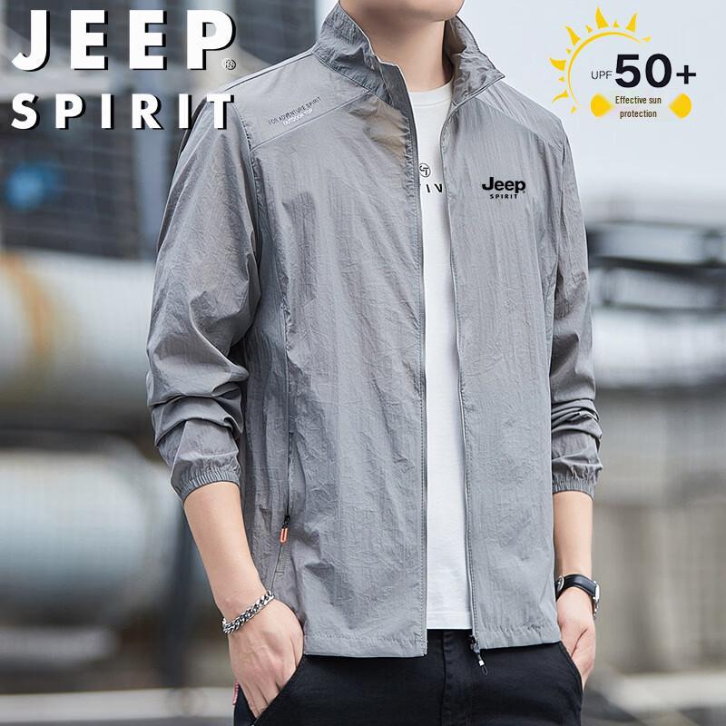 JEEP SPIRIT Men's Lightweight Breathable Sun Protection Fishing Jacket