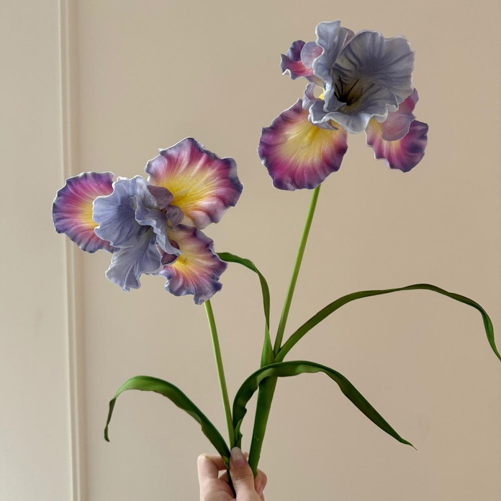 Oil Painting Iris Flowers, Fake Flowers, Simulated Flowers, Decoration, High-end Feeling, Realistic, Table Flower Arrangement, Simulated Bouquet