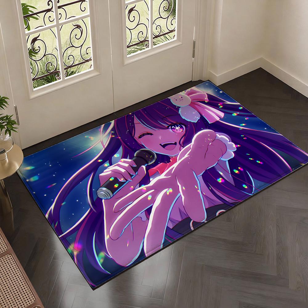 Hit Idol Drama Anime O-Oshi no Kos Floor Mat Soft Thickened Flannel Door Mat Non-Slip Living Room Rug Home Decor