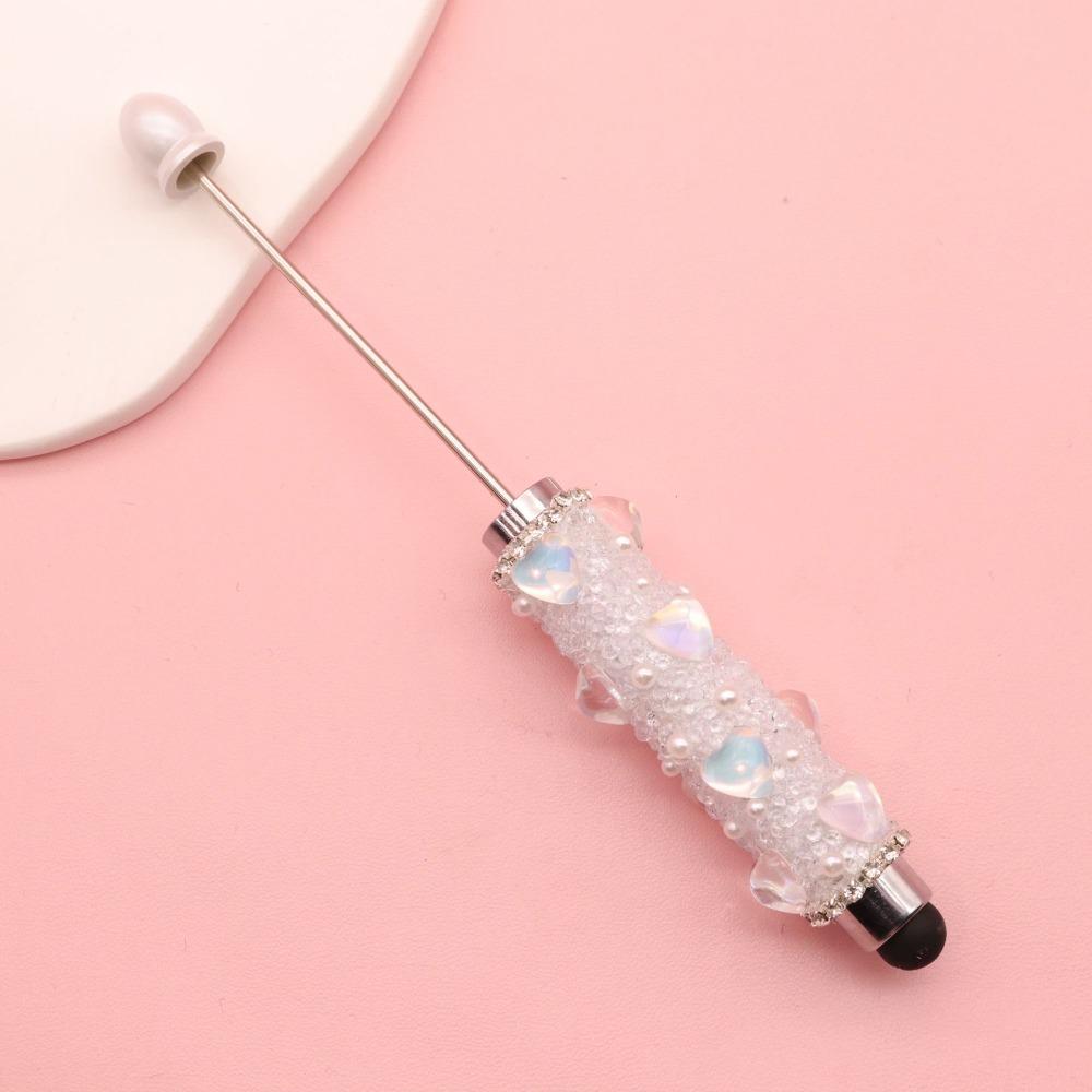 1pc DIY Beadable Beadable Pen Heart Diamond Ballpoint Pen Aesthetic Writing Tool  Students