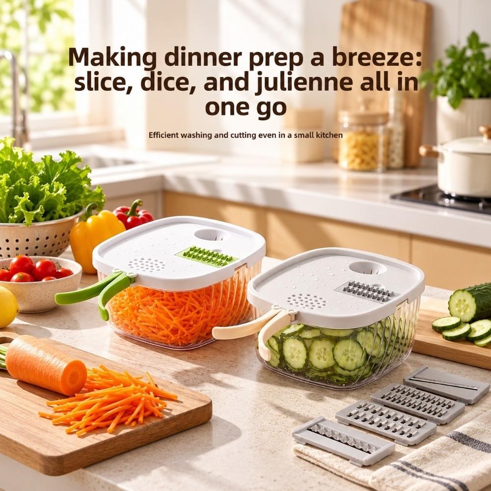 Double Handle Vegetable Chopper Potato Cucumber Slicer For Onions Potatoes Carrots & Cucumbers