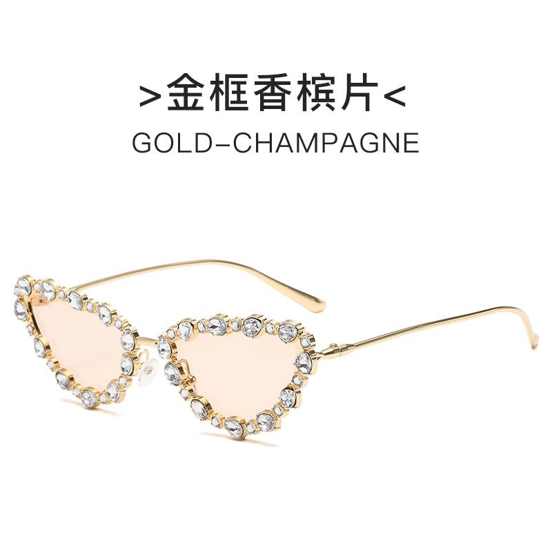 

Luxury Crystal Women Cat Eye Sunglasses Female Diamond Trending Metal Frame Sun Glasses Gradient Mirror Uv400 Shades Eyewear