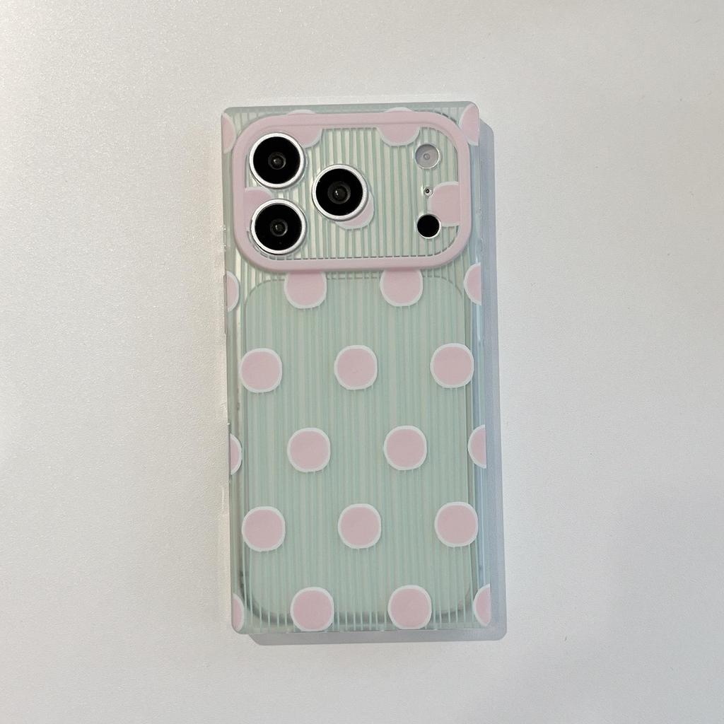 Candy Stripe Polka Dot Phone Case for iPhone 17 Pro Max - Girly Protective Cover for Apple 16/15