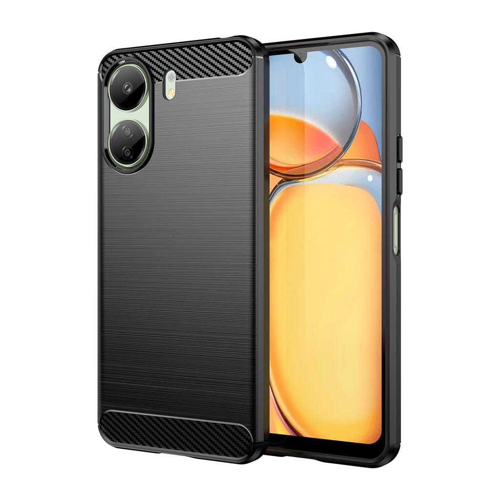 Carbon Fiber Case For Redmi 13C Cover for Xiaomi Redmi 13C 12C 10C Funda Soft Silicon Shockproof Phone Bumper For Redmi 13C