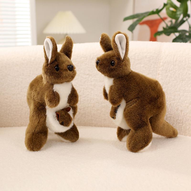 Cute Simulation Wallaby Doll Plush Toy Cute Mother and Son Kangaroo Doll Children's Company Soothing Doll