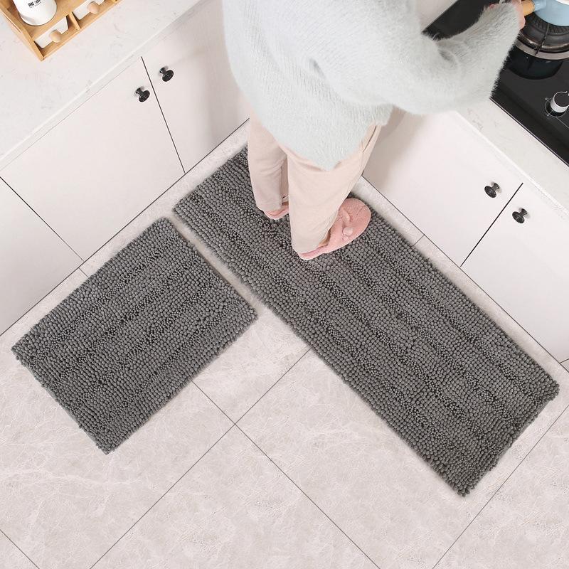 Short Velvet Chenille Floor Surface Mat Long Doormat Washroom Moisture-wicking Slip-resistant Mat Bathroom Bedroom Carpet