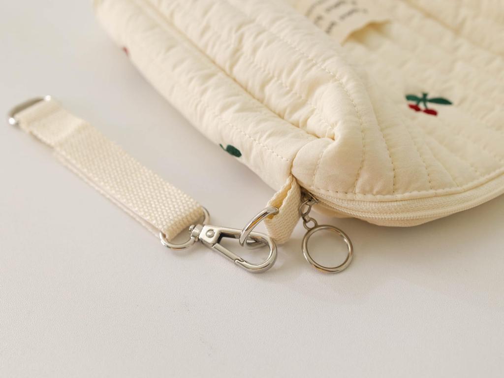 Happy RURU Quilted Diaper Large Korean Perfect for Baby Showers and Gifts Pouch, Capacity, Cute, Design, (Cherry Blossom)