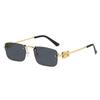 European and American fashion frameless sunshades gradually change color trend square small frame women's sunglasses UV protection sunglasses