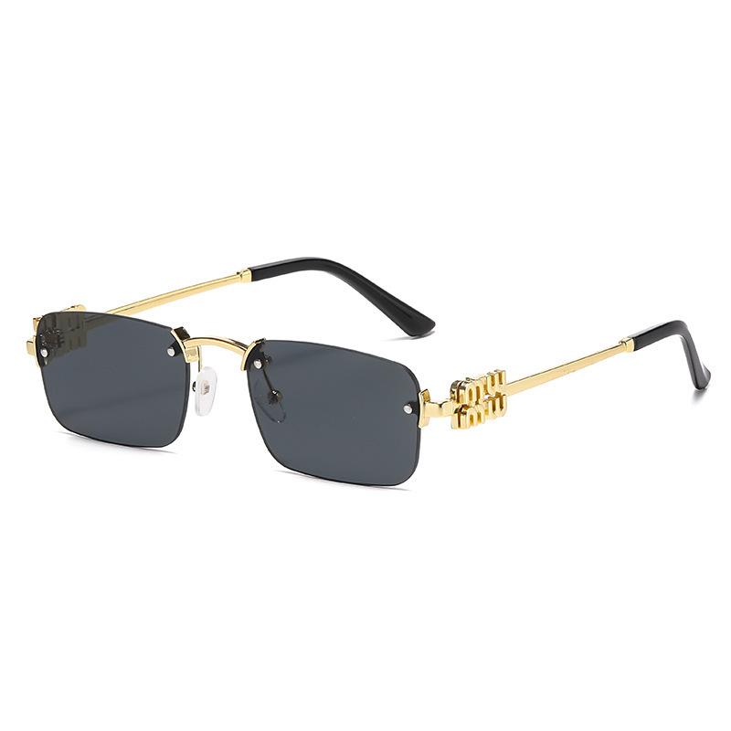 European and American fashion frameless sunshades gradually change color trend square small frame women's sunglasses UV protection sunglasses