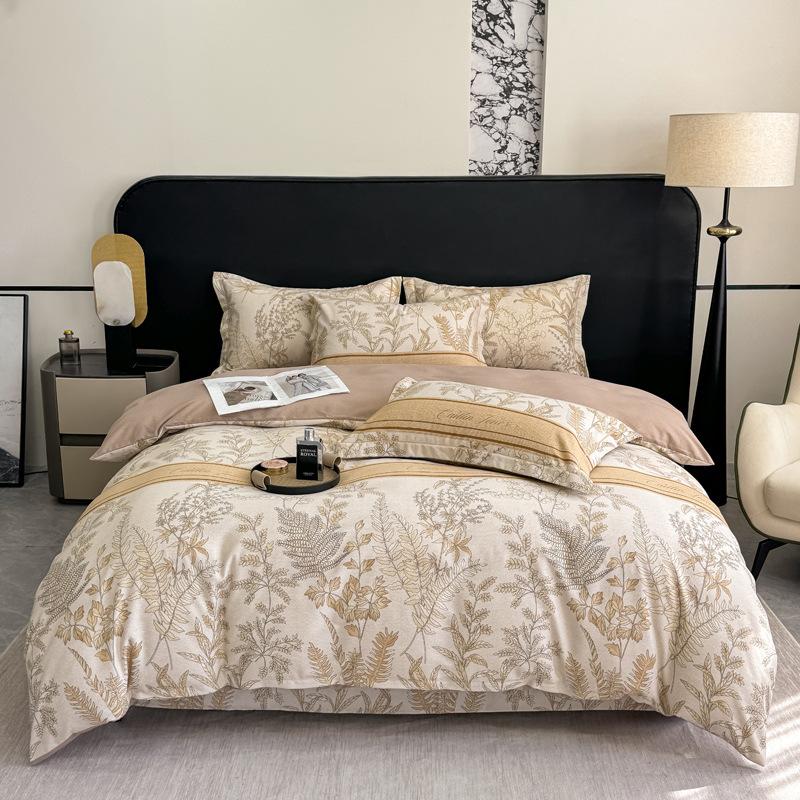 Luxury Thick 100% Cotton Printed Bedding Sets Super Soft Brushed Skin Friendly Duvet Cover Set Autumn and Winter Bed Linens