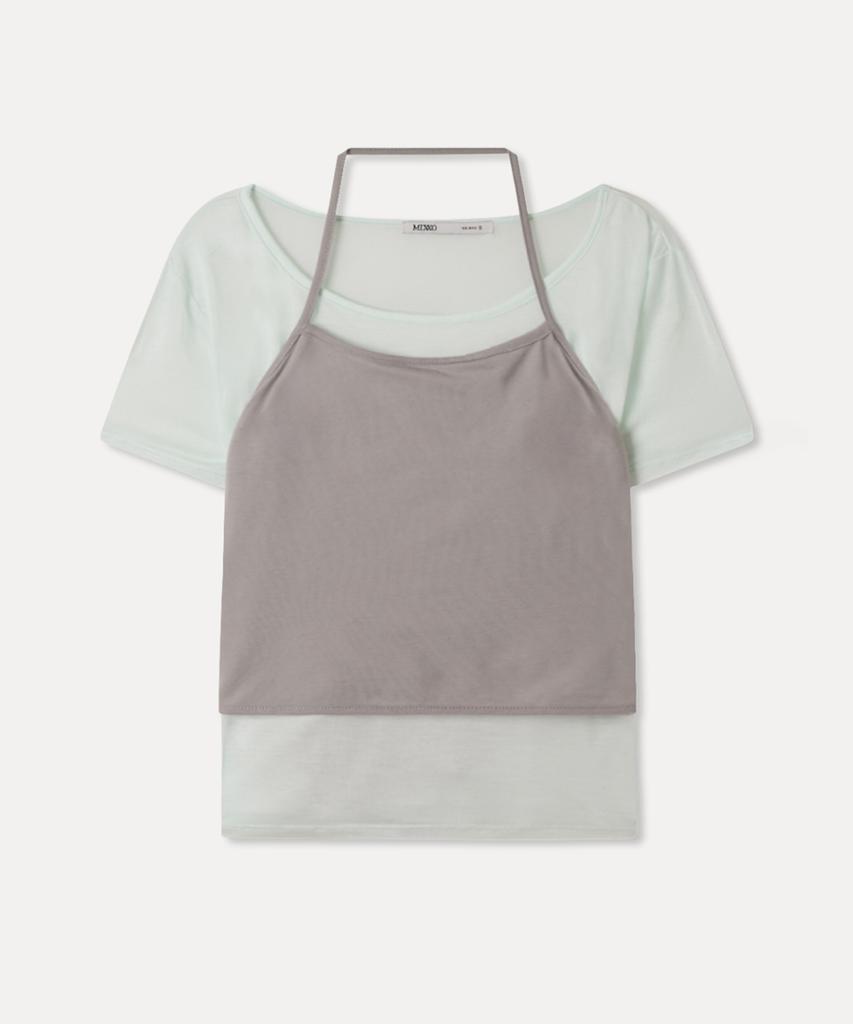 MIXXO Tie Halter Layered T-Shirt_Miwhwg539A