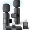 Dual Wireless Lavalier Microphone for Outdoor Live Broadcasts and Video Recording with Noise Reduction