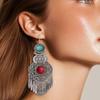 Long Bohemian Fringe Earrings For Women Handcraft Alloy Statement Pieces With Turquoise Detail