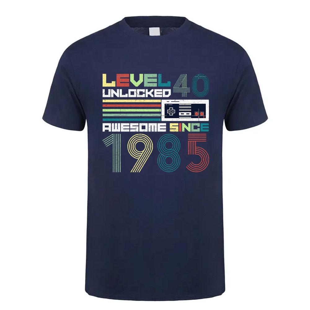 1985 Year Vintage Cotton T Shirt Retro 80s Style Short Sleeve Retro Tee Unisex Classic Design for Men Women 40th Birthday