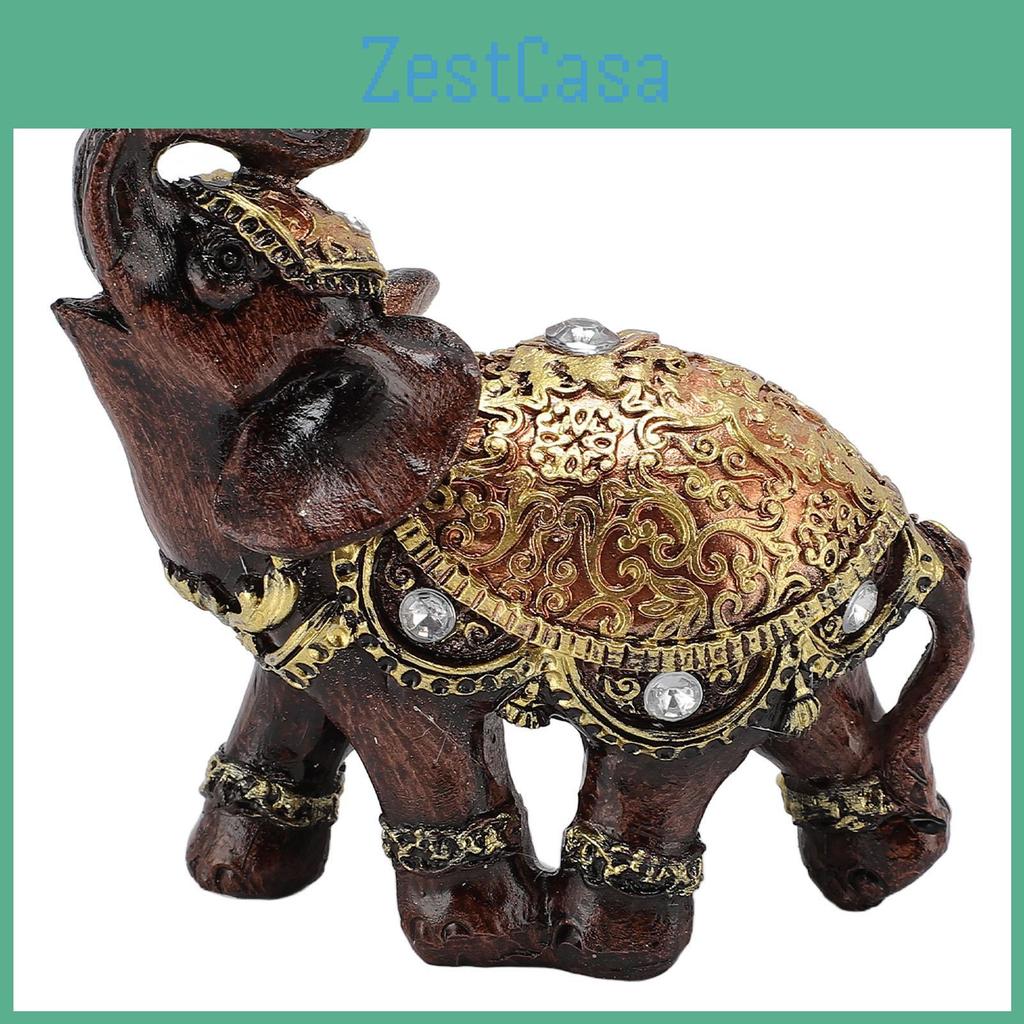 Wealth Resin Statue Elephant Lucky Feng Shui Elephant Figurine Home Decoration For Living Room