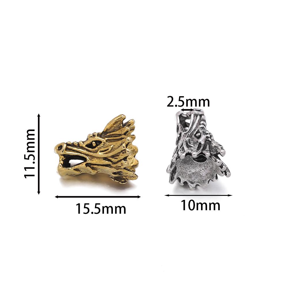 10 pezzi/lotto Perline Testa di Drago Perline Distanziatrici Antiche Per la Creazione di Gioielli Braccialetti con Perline Accessori Fai-da-te Componenti